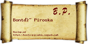 Bontó Piroska névjegykártya